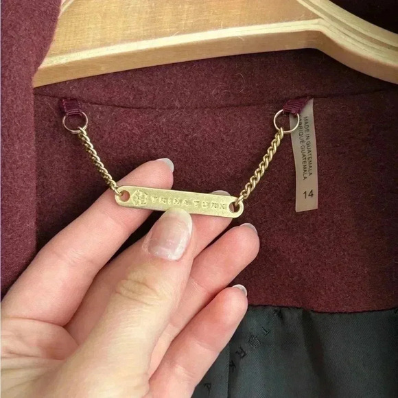 Trina Turk Wool Cashmere Blend Double Breasted Burgundy Red Winter Peacoat 14 - Picture 5 of 8